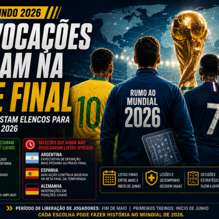 Convocações entram na fase final e seleções ajustam elencos para o Mundial de 2026